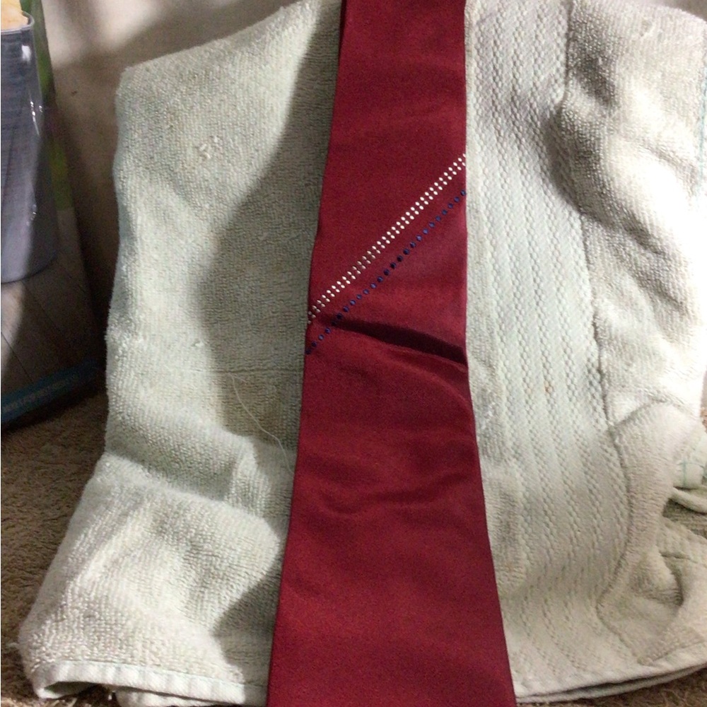 Bally Red Satin Men's Tie with Subtle Beaded Detail